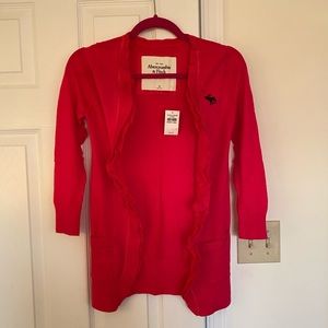 [Abercrombie & Fitch] Pink Ruffled Cardigan